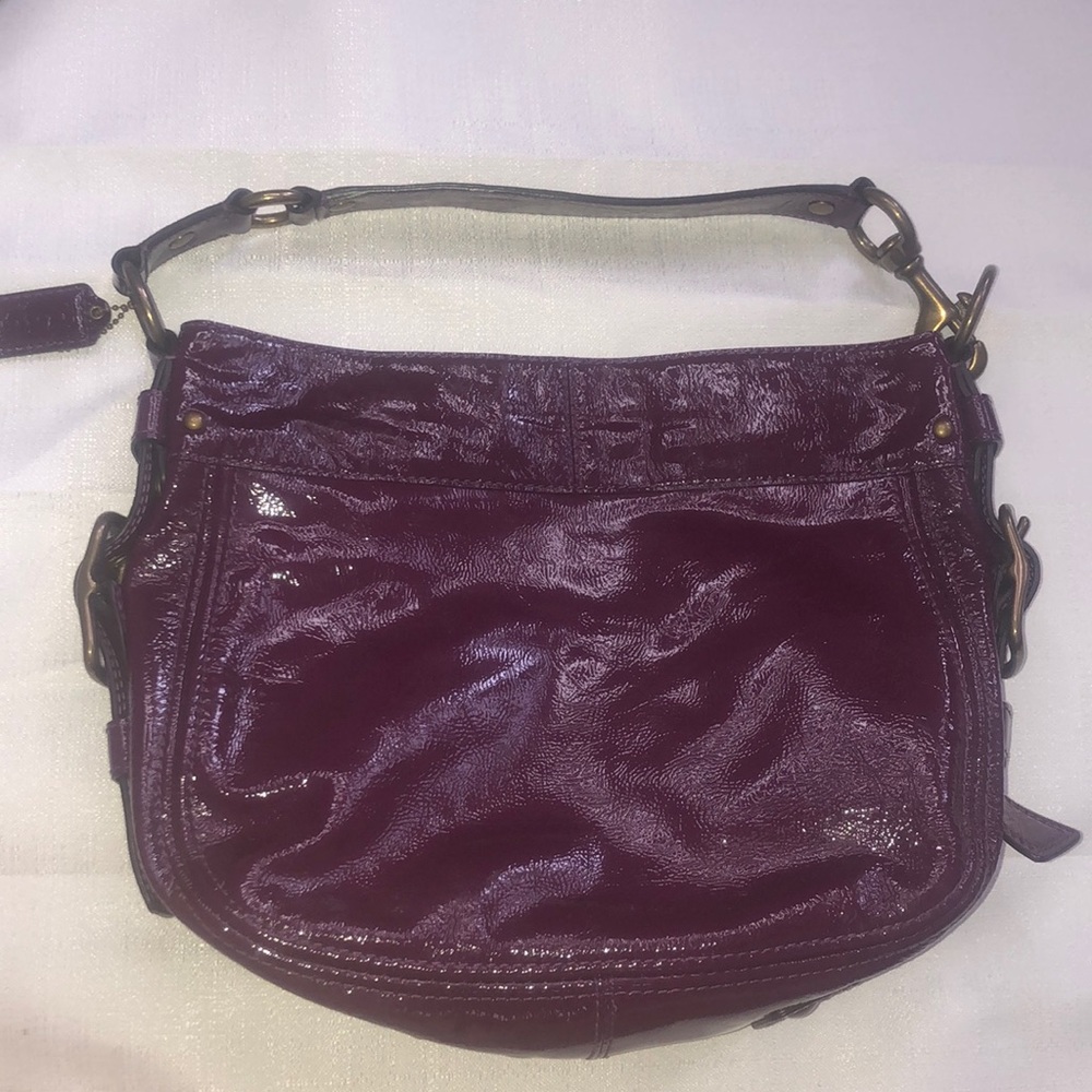 Purple Leather Coach Bag